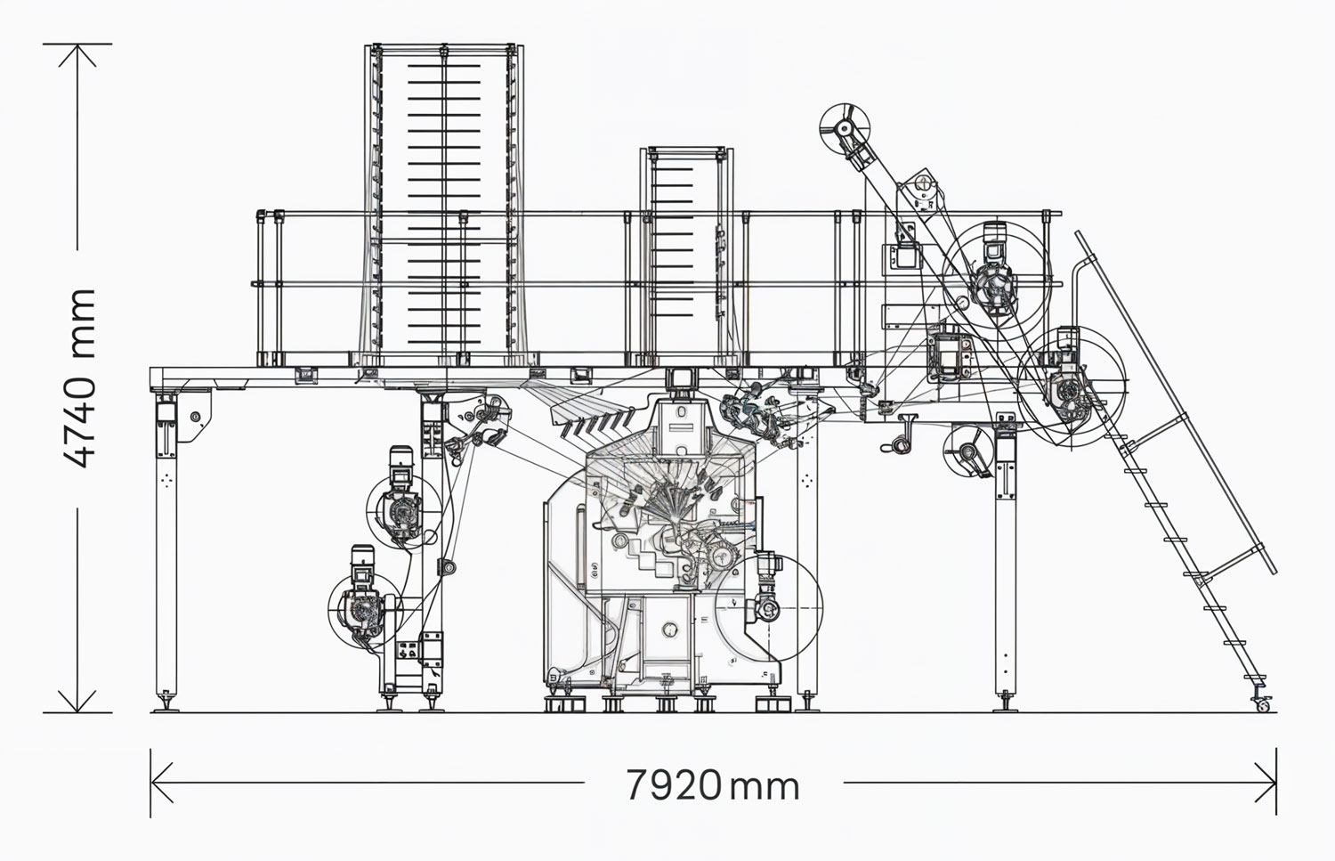 ML46 Lace Multibar Raschel machine sketch